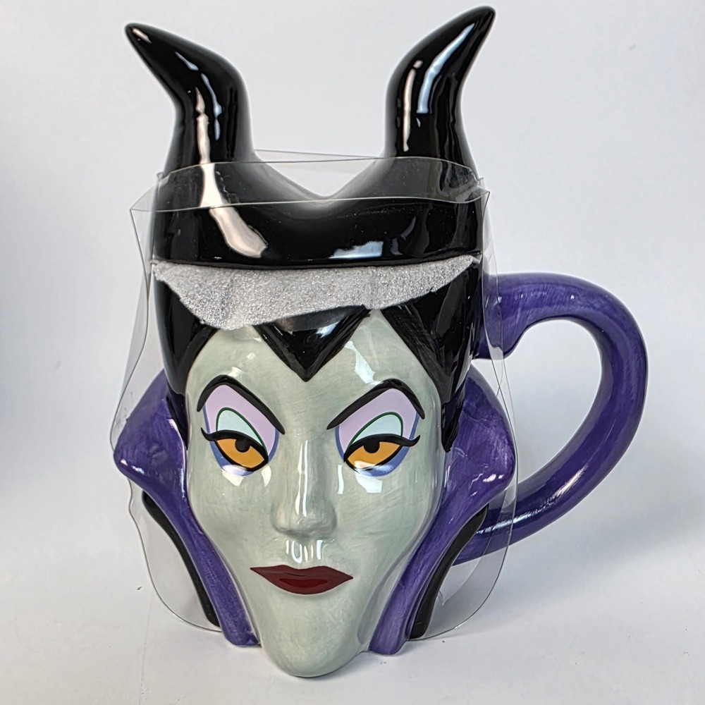 Disney Maleficent 3D Sculpted Ceramic Coffee Mug 20oz Silver Buffalo Villains